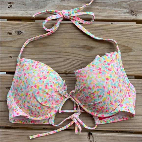 Victoria’s Secret Push Up Confetti Bikini Top 34A - Picture 1 of 8
